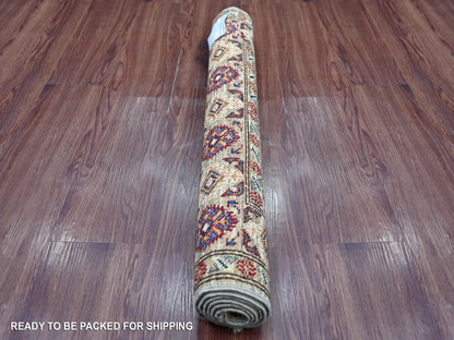 Green 2'7" x 4'6" Tribal & Geometric Hand knotted Wool Rug - Sku: O021673