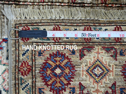 Green 2'7" x 4'6" Tribal & Geometric Hand knotted Wool Rug - Sku: O021673
