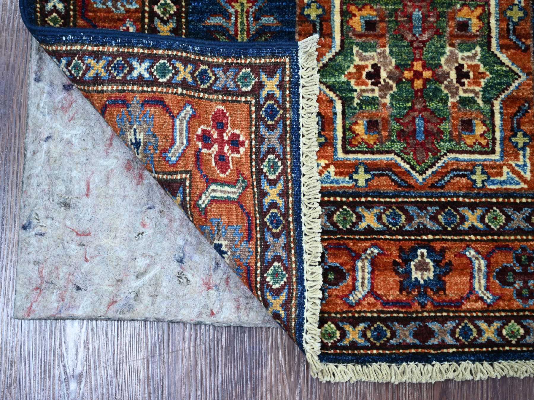 Blue 2'9" x 4'1" Tribal & Geometric Hand knotted Wool Rug - Sku: O021674