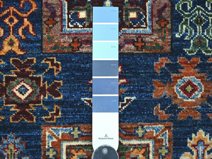 Blue 2'9" x 4'1" Tribal & Geometric Hand knotted Wool Rug - Sku: O021674