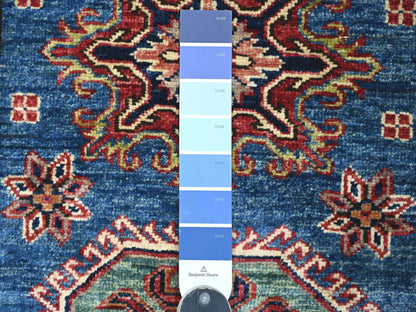 Blue 2'10" x 3'11" Tribal & Geometric Hand knotted Wool Rug - Sku: O021675