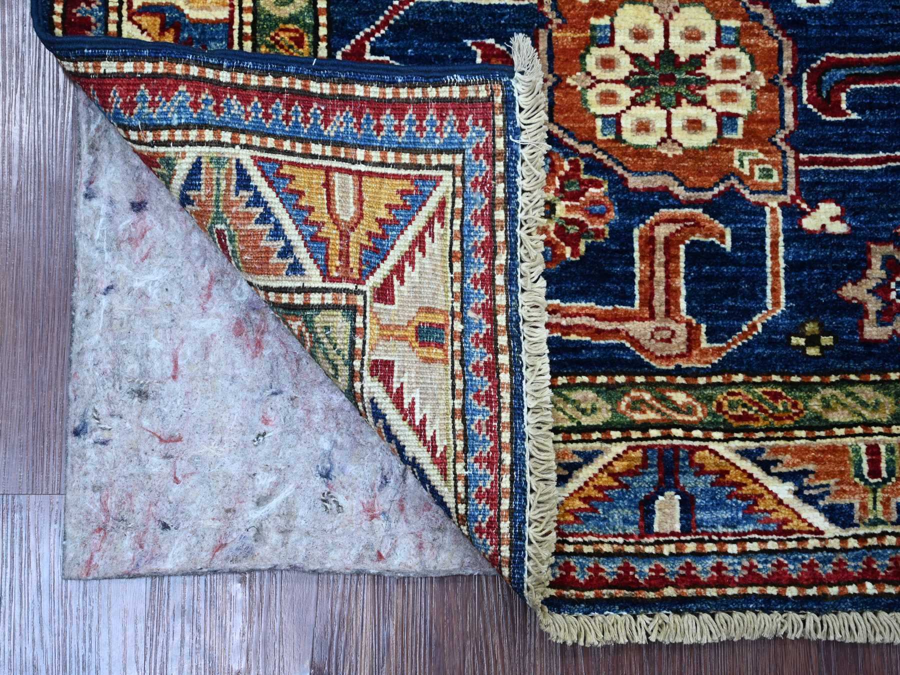 Blue 2'10" x 4'0" Tribal & Geometric Hand knotted Wool Rug - Sku: O021676