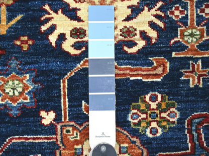 Blue 2'10" x 4'0" Tribal & Geometric Hand knotted Wool Rug - Sku: O021676