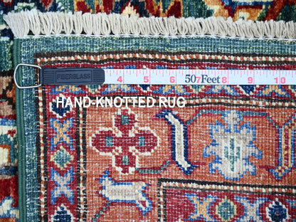 Green 2'10" x 4'2" Tribal & Geometric Hand knotted Wool Rug - Sku: O021677