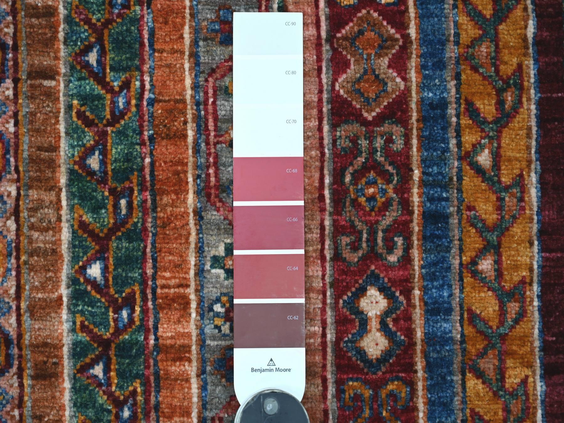 Kazak Tribal & Geometric hand-knotted wool runner in Red & Red,, 2'9" x 8'5" — SKU O021678 (view 3)