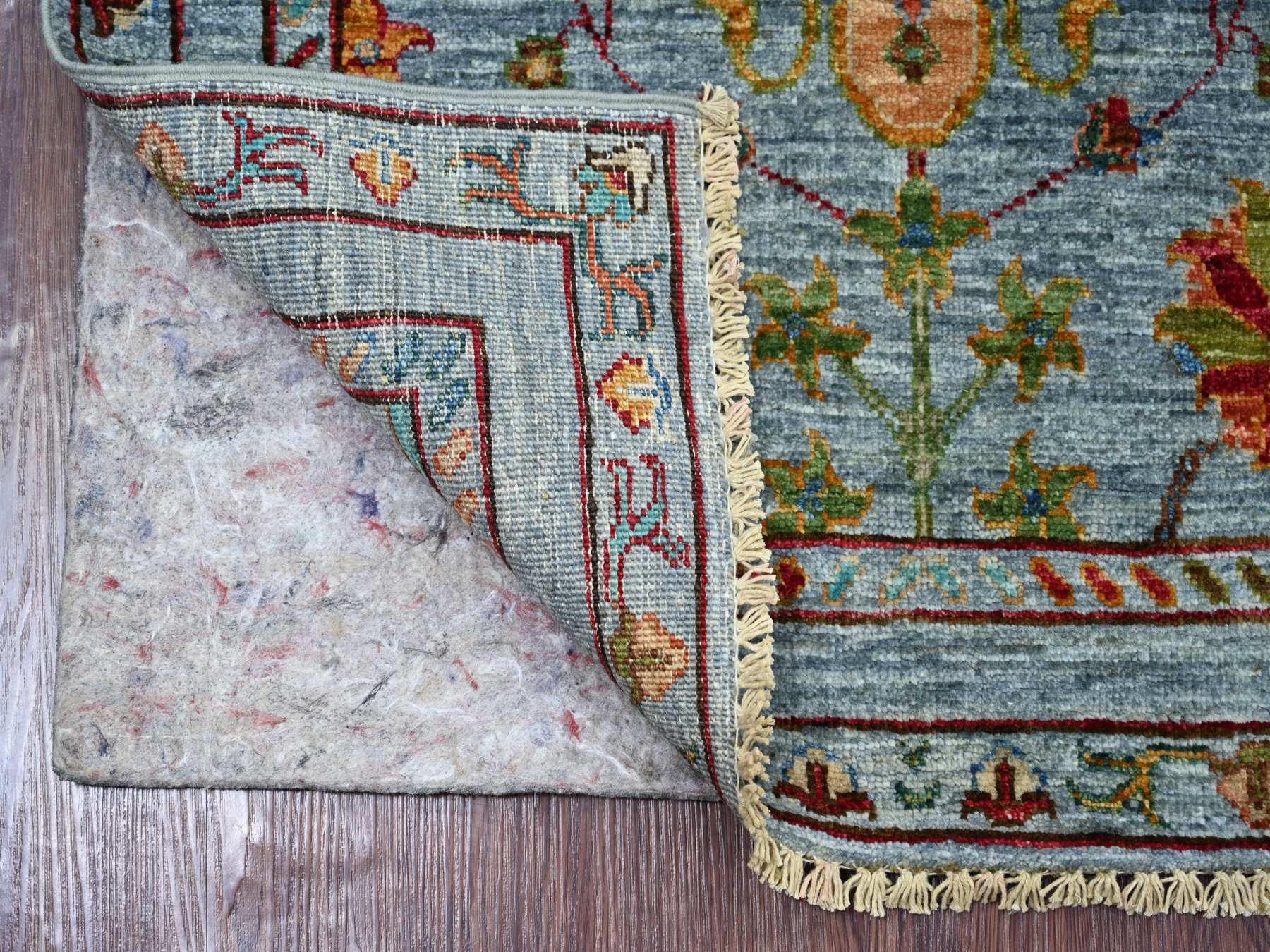 Blue 2'9" x 8'6" Tribal & Geometric Hand knotted Wool Rug - Sku: O021679