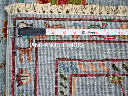 Blue 2'9" x 8'6" Tribal & Geometric Hand knotted Wool Rug - Sku: O021679