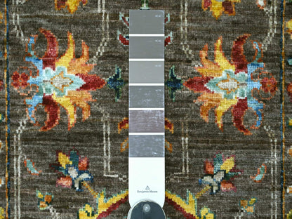 Tribal & Geometric hand-knotted wool rug in Gray, 2'8" x 4' — SKU O021682 (view 3)