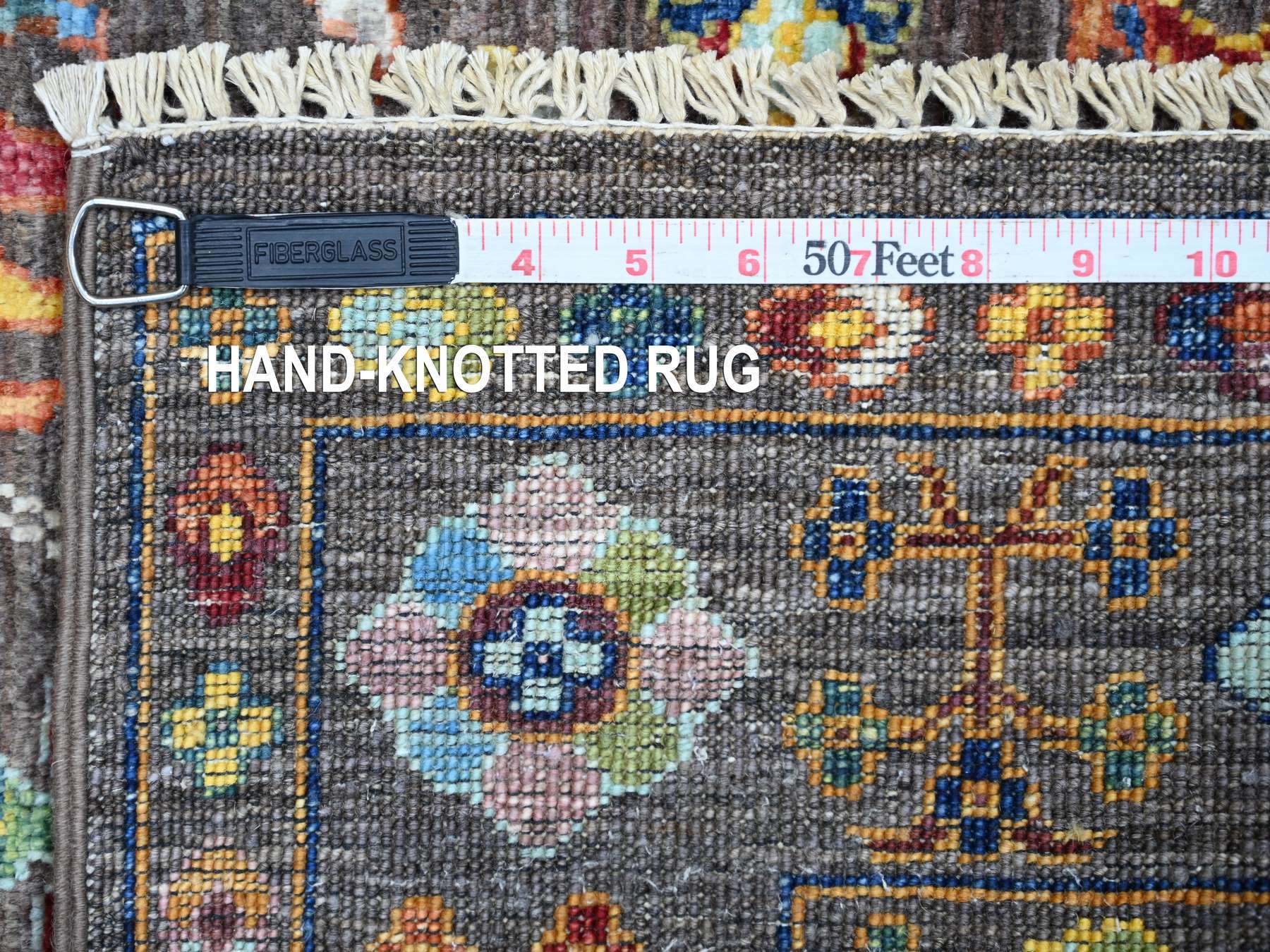 Tribal & Geometric hand-knotted wool rug in Gray, 2'8" x 4' — SKU O021682 (view 6)
