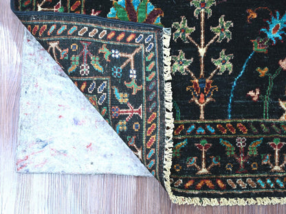 Black 2'9" x 4'1" Tribal & Geometric Hand knotted Wool Rug - Sku: O021684