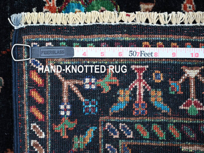 Black 2'9" x 4'1" Tribal & Geometric Hand knotted Wool Rug - Sku: O021684