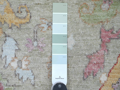 Green 4'0" x 15'8" Oushak And Peshawar Hand knotted Wool Rug - Sku: O021686