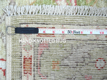 Green 4'0" x 15'8" Oushak And Peshawar Hand knotted Wool Rug - Sku: O021686