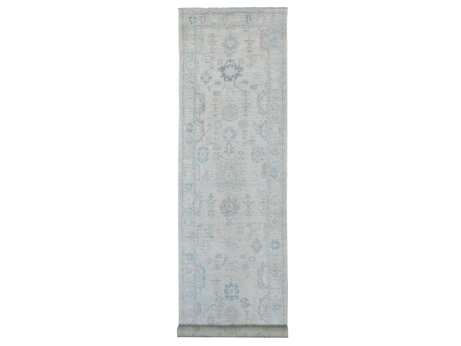 Oushak Oushak hand-knotted wool rug in Gray, 4' x 19'1" — SKU O021689