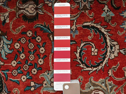 Kashan Vintage hand-knotted wool runner in Red & Chocolate Brown, 2'10" x 12'3" — SKU O02168 (view 4)