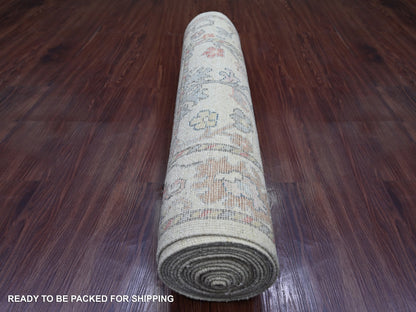 Oushak Oushak hand-knotted wool runner in Ivory, 2'10" x 20'4" — SKU O021692 (view 4)