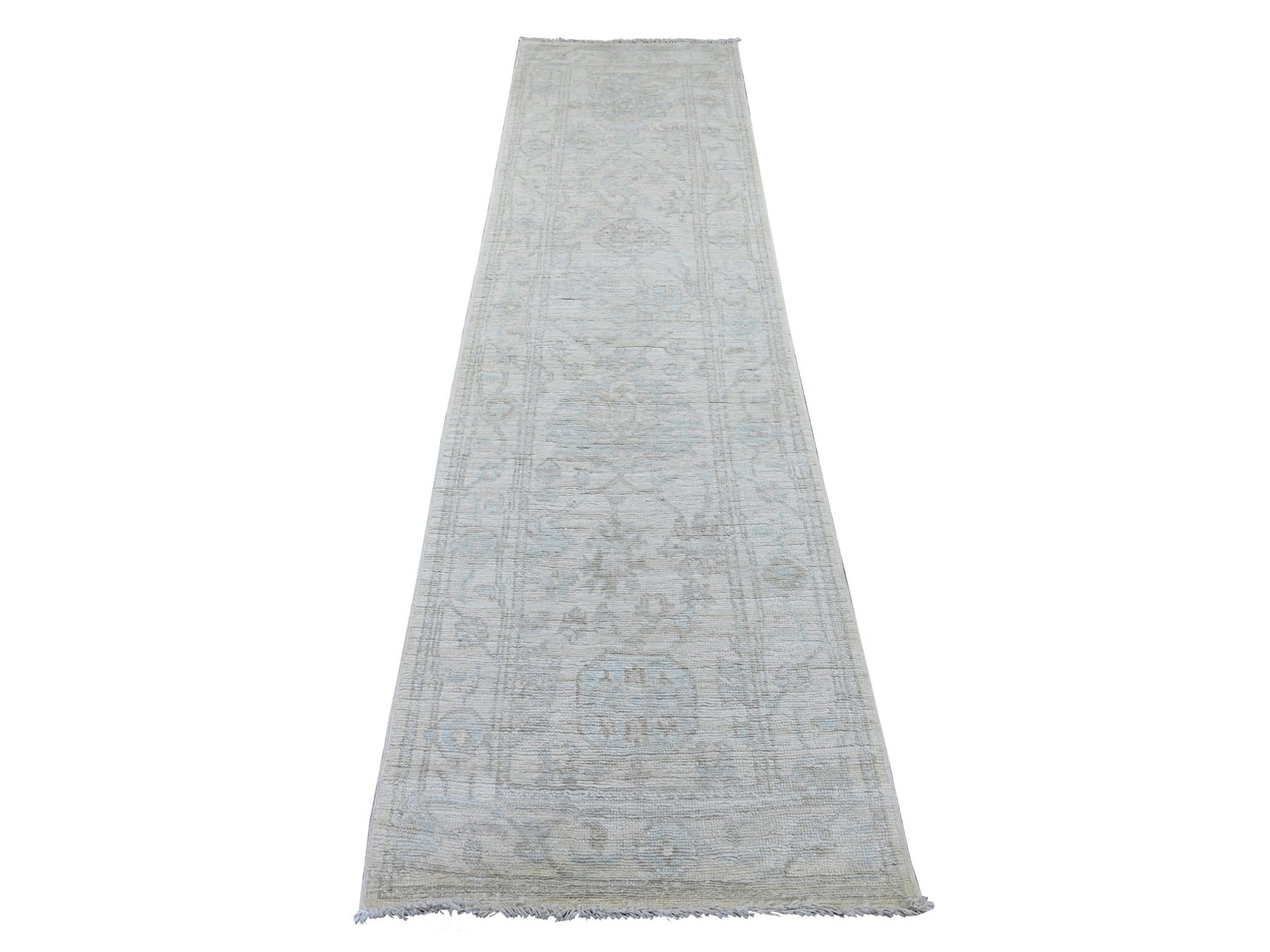 Oushak Oushak hand-knotted wool rug in Ivory, 2'7" x 9'8" — SKU O021693