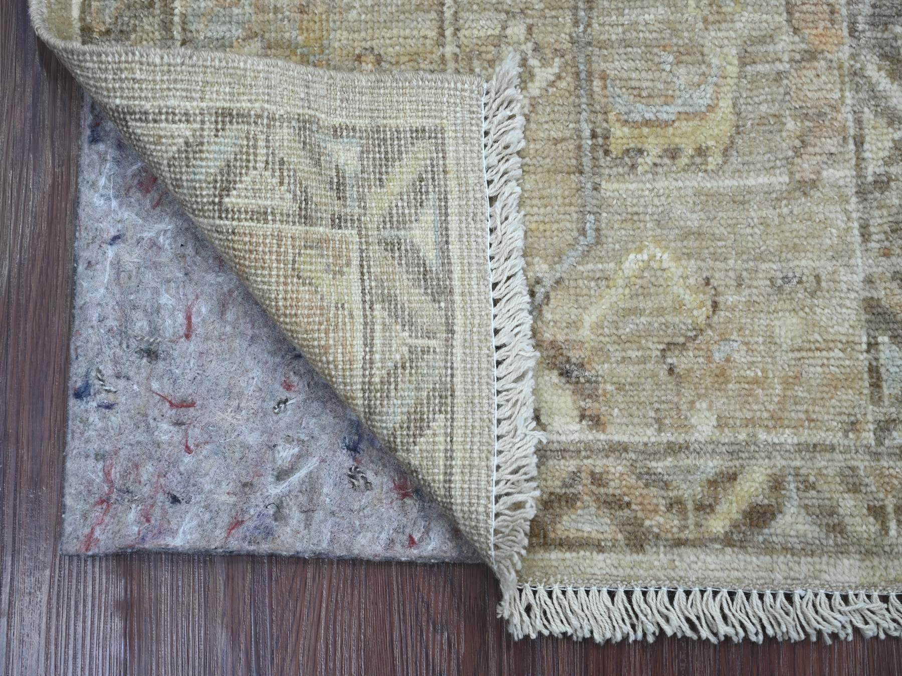 Brown 1'11" x 3'1" Oushak And Peshawar Hand knotted Wool Rug - Sku: O021695