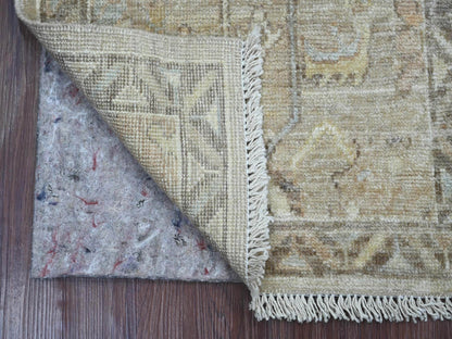 Brown 1'11" x 3'1" Oushak And Peshawar Hand knotted Wool Rug - Sku: O021695
