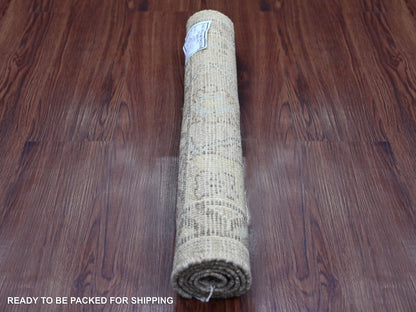 Brown 1'11" x 3'1" Oushak And Peshawar Hand knotted Wool Rug - Sku: O021695