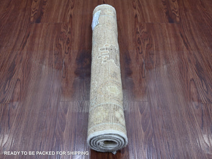 Brown 2'0" x 2'11" Oushak And Peshawar Hand knotted Wool Rug - Sku: O021696