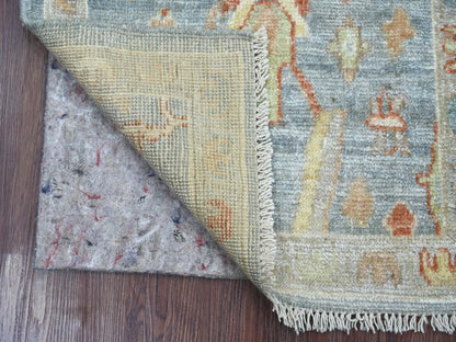Oushak Oushak hand-knotted wool rug in Blue & Gray, 2' x 2'11" — SKU O021697 (view 2)