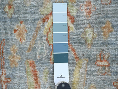 Blue 2'0" x 2'11" Oushak And Peshawar Hand knotted Wool Rug - Sku: O021697