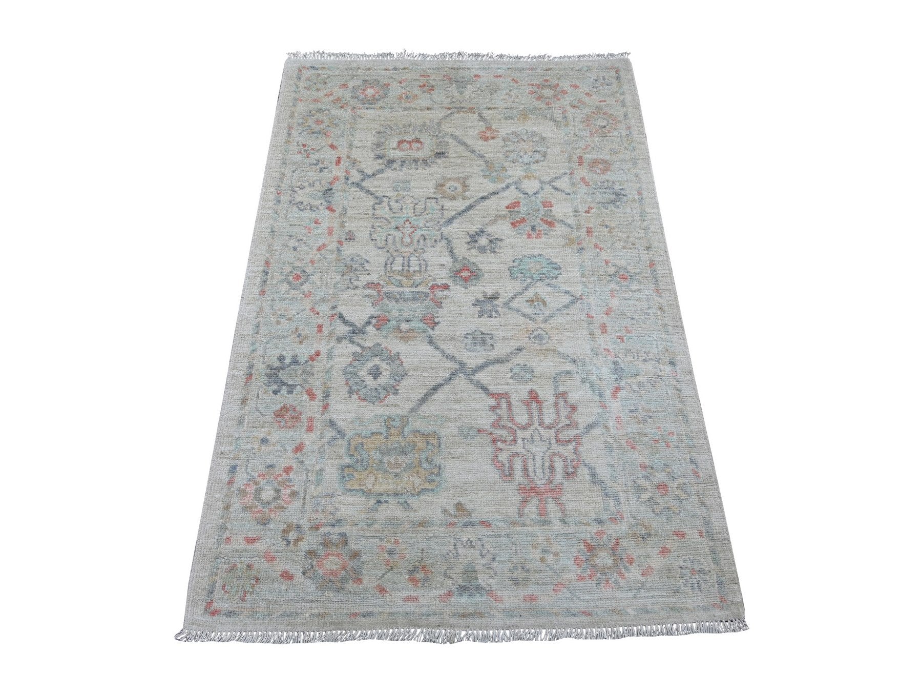 Oushak Oushak hand-knotted wool rug in Gray, 3'3" x 4'11" — SKU O021699