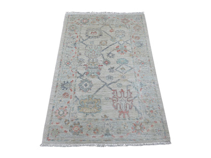 Oushak Oushak hand-knotted wool rug in Gray, 3'3" x 4'11" — SKU O021699