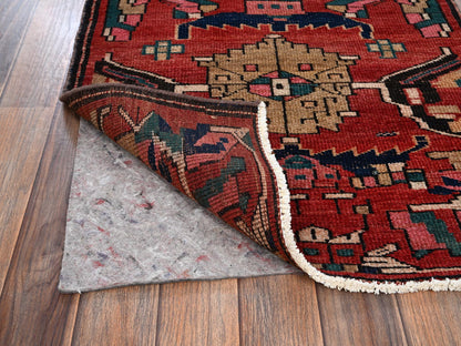 Red 2'5" x 9'3" Vintage Hand knotted Wool Rug - Sku: O02169