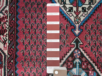 Red 2'6" x 12'9" Vintage Hand knotted Wool Rug - Sku: O0216