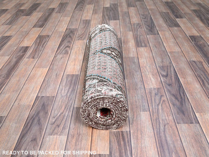 Red 2'6" x 12'9" Vintage Hand knotted Wool Rug - Sku: O0216