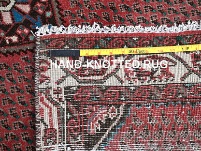 Red 2'6" x 12'9" Vintage Hand knotted Wool Rug - Sku: O0216