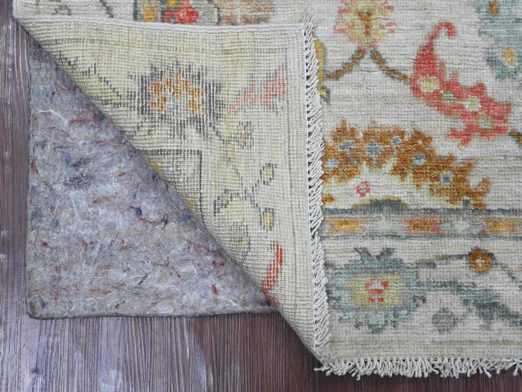 Ivory 3'1" x 4'10" Oushak And Peshawar Hand knotted Wool Rug - Sku: O021703