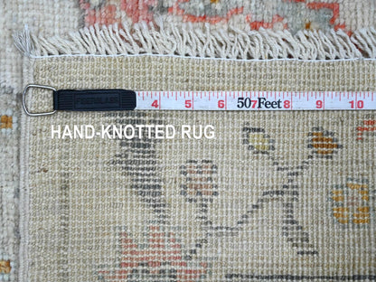 Ivory 3'1" x 4'10" Oushak And Peshawar Hand knotted Wool Rug - Sku: O021703