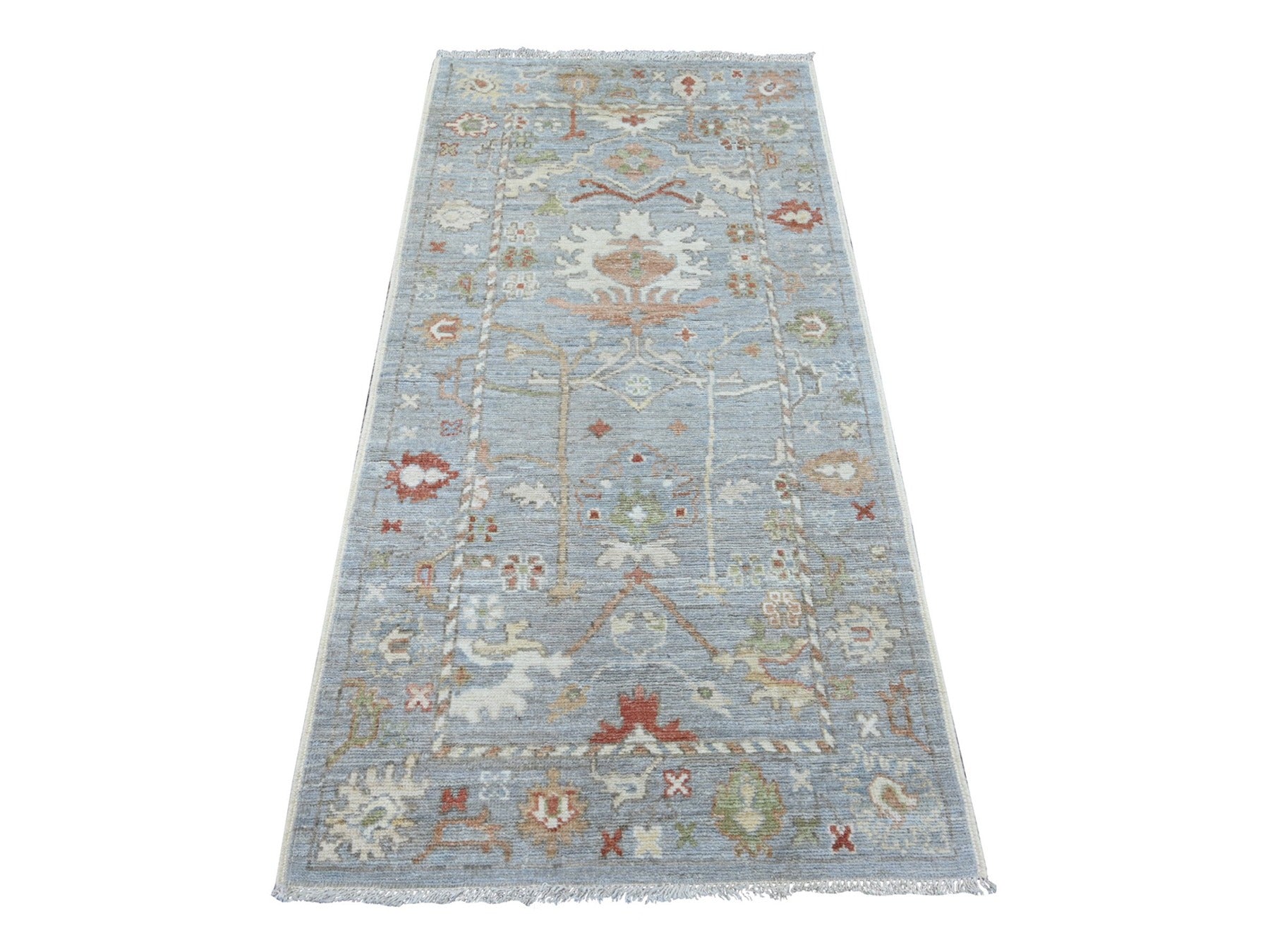 Oushak Oushak hand-knotted wool runner in Gray, 3' x 5'11" — SKU O021704