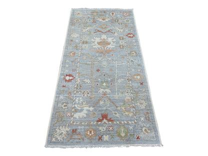 Oushak Oushak hand-knotted wool runner in Gray, 3' x 5'11" — SKU O021704