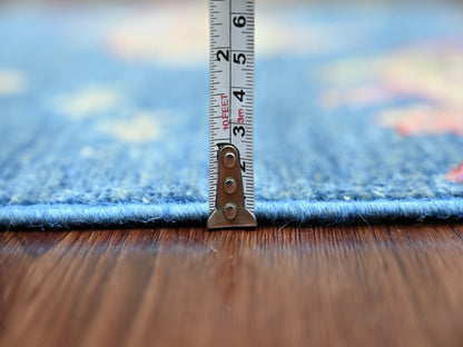Blue 2'5" x 6'3" Modern and Contemporary Hand knotted Wool Rug - Sku: O021708