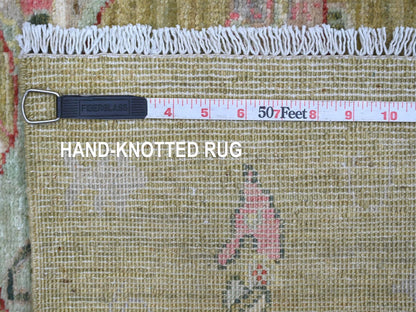 Green 2'6" x 5'11" Modern and Contemporary Hand knotted Wool Rug - Sku: O021709