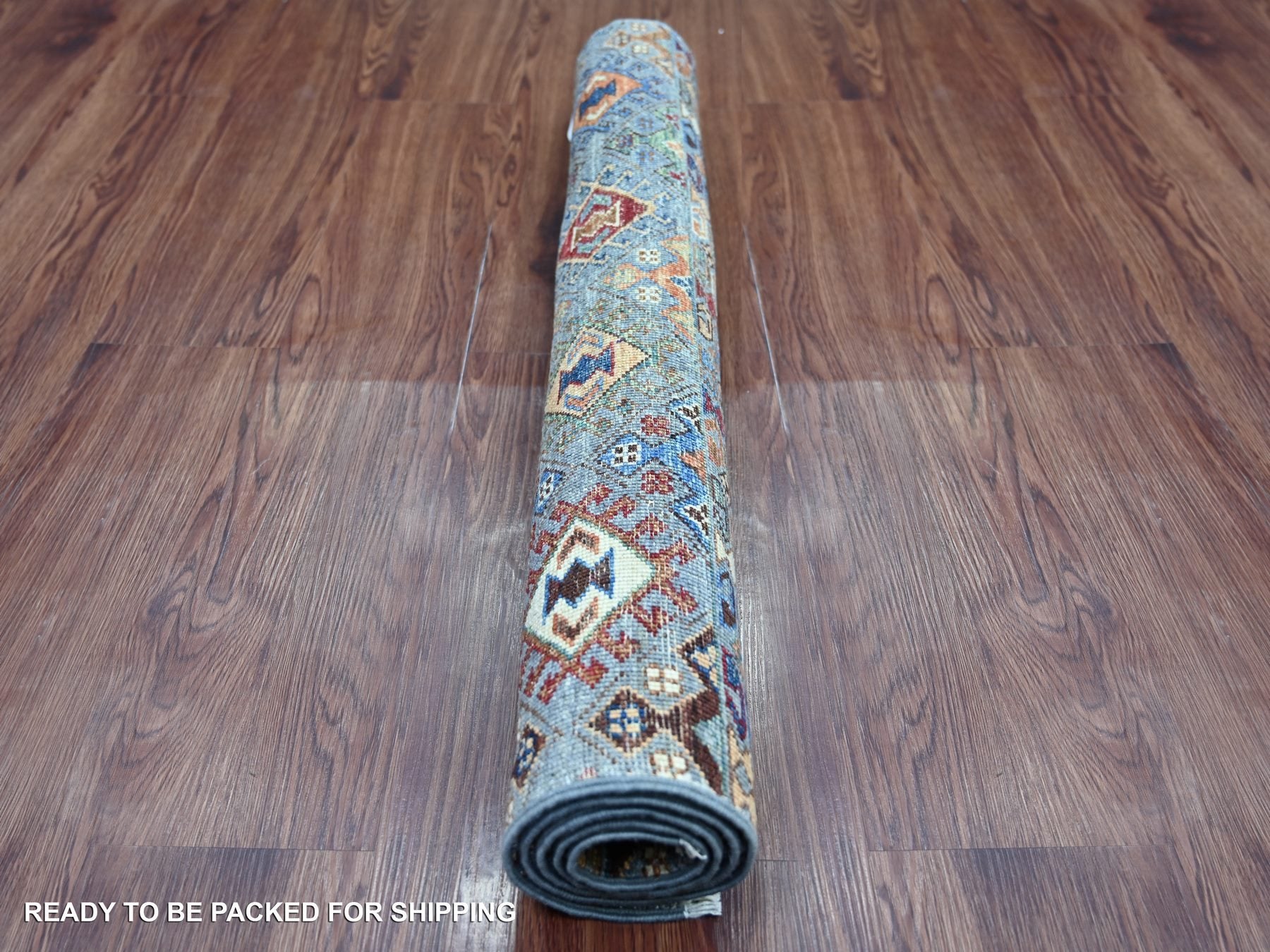 Kazak Tribal & Geometric hand-knotted wool rug in Gray, 2'11" x 4'1" — SKU O021714 (view 4)