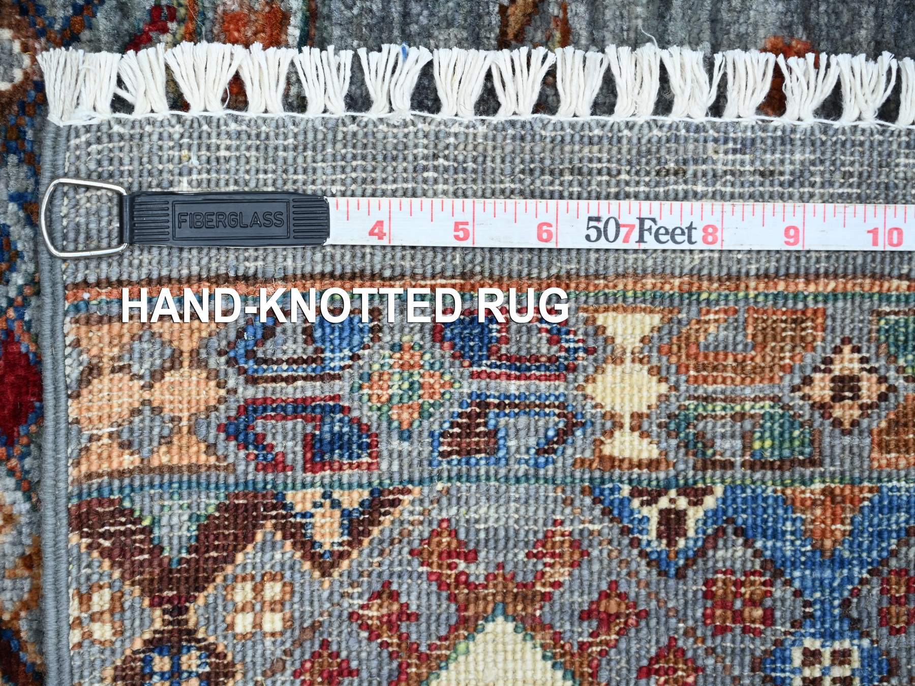 Kazak Tribal & Geometric hand-knotted wool rug in Gray, 2'11" x 4'1" — SKU O021714 (view 6)