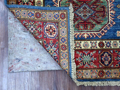 Blue 2'10" x 3'11" Tribal & Geometric Hand knotted Wool Rug - Sku: O021715