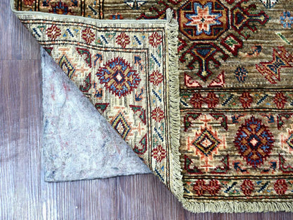 Kazak Tribal & Geometric hand-knotted wool rug in Gray, 2'7" x 4'1" — SKU O021717 (view 2)
