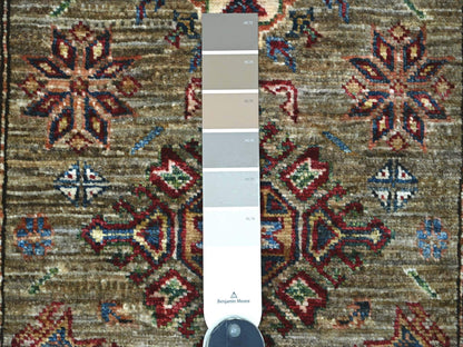 Kazak Tribal & Geometric hand-knotted wool rug in Gray, 2'7" x 4'1" — SKU O021717 (view 3)
