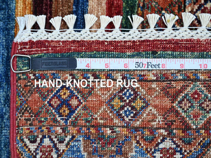 Kazak Tribal & Geometric hand-knotted wool rug in Multicolored, 3'3" x 5'6" — SKU O021719 (view 6)