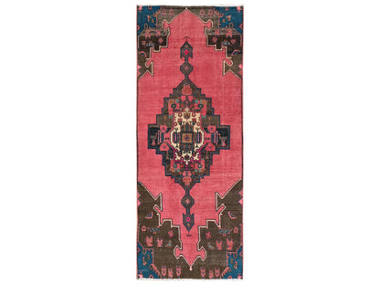 Pink 3'1" x 7'11" Vintage Hand knotted Wool Rug - Sku: O02171
