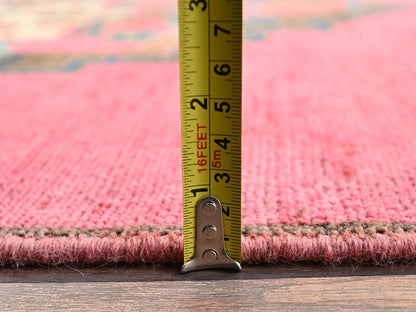 Pink 3'1" x 7'11" Vintage Hand knotted Wool Rug - Sku: O02171