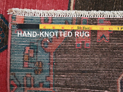Pink 3'1" x 7'11" Vintage Hand knotted Wool Rug - Sku: O02171