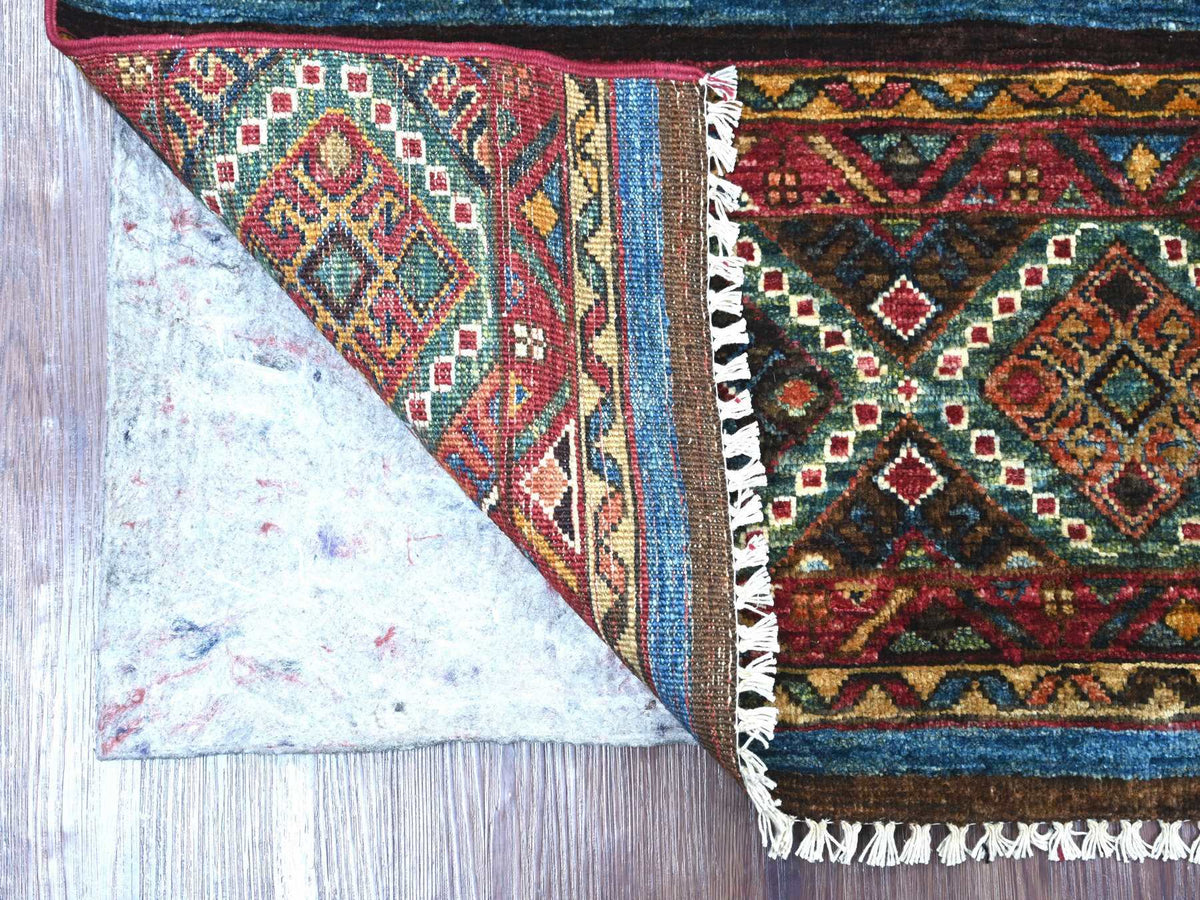 Kazak Tribal & Geometric hand-knotted wool rug in Multicolored, 3' x 4' — SKU O021722 (view 2)