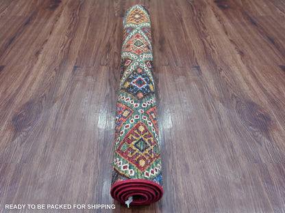 Kazak Tribal & Geometric hand-knotted wool rug in Multicolored, 3' x 4' — SKU O021722 (view 4)
